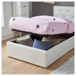 Lit Coffre Enfant BAHIA Simili Blanc 90x190 Sommier Inclus 9 Lit Coffre Enfant BAHIA Simili Blanc 90x190 Sommier Inclus -Mobilia Soldes lit coffre enfant bahia 1