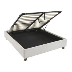 Lit Coffre KORALL Tissu Bouclette écru 140x190 Sommier Inclus 18 Lit Coffre KORALL Tissu Bouclette écru 140x190 Sommier Inclus -Mobilia Soldes lit coffre korall tissu bouclettes ecru 140x190 sommier inclus 5