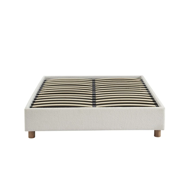 Lit Coffre KORALL Tissu Bouclette écru 160x200 Sommier Inclus 11 Lit Coffre KORALL Tissu Bouclette écru 160x200 Sommier Inclus – Image 9