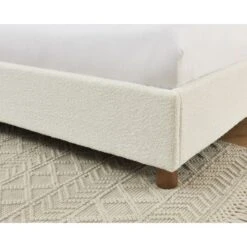 Lit Coffre KORALL Tissu Bouclette écru 180x200 Sommier Inclus -Mobilia Soldes lit coffre korall tissu bouclettes ecru 180x200 sommier inclus 3