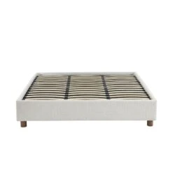 Lit Coffre KORALL Tissu Bouclette écru 180x200 Sommier Inclus -Mobilia Soldes lit coffre korall tissu bouclettes ecru 180x200 sommier inclus 7