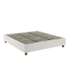 Lit Coffre KORALL Tissu Bouclette écru 180x200 Sommier Inclus -Mobilia Soldes lit coffre korall tissu bouclettes ecru 180x200 sommier inclus 8
