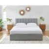 Lit Coffre MARIUS Tissu Gris Perle 160x200 Sommier Inclus 2 Lit Coffre MARIUS Tissu Gris Perle 160x200 Sommier Inclus -Mobilia Soldes lit coffre marius velours gris perle 160x200 sommier inclus