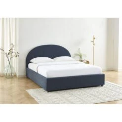 Lit Coffre OLAF Tissu Bouclette Bleu Foncé 160x200 Sommier Inclus -Mobilia Soldes lit coffre olaf laine bouclee bleu fonce 160x200 sommier inclus 1