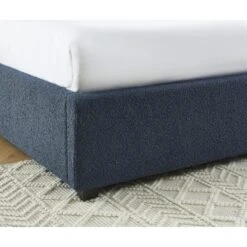 Lit Coffre OLAF Tissu Bouclette Bleu Foncé 160x200 Sommier Inclus -Mobilia Soldes lit coffre olaf laine bouclee bleu fonce 160x200 sommier inclus 4