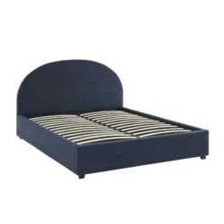 Lit Coffre OLAF Tissu Bouclette Bleu Foncé 160x200 Sommier Inclus -Mobilia Soldes lit coffre olaf laine bouclee bleu fonce 160x200 sommier inclus 5