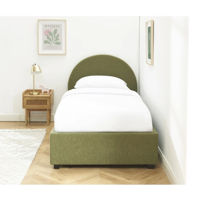 Lit Coffre OLAF Tissu Bouclette Kaki 90x190 Sommier Inclus 7 Lit Coffre OLAF Tissu Bouclette Kaki 90x190 Sommier Inclus – Image 5