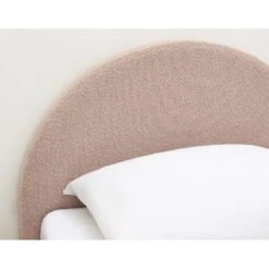 Lit Coffre OLAF Tissu Bouclette Rose 90x190 Sommier Inclus -Mobilia Soldes lit coffre olaf laine bouclee rose 90x190 sommier inclus 4