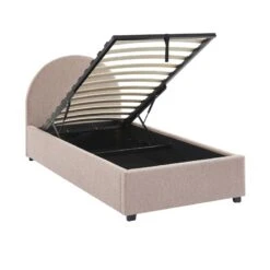 Lit Coffre OLAF Tissu Bouclette Rose 90x190 Sommier Inclus -Mobilia Soldes lit coffre olaf laine bouclee rose 90x190 sommier inclus 6