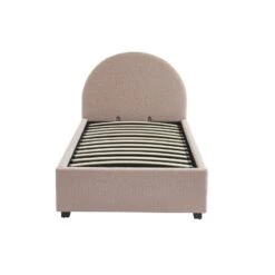 Lit Coffre OLAF Tissu Bouclette Rose 90x190 Sommier Inclus -Mobilia Soldes lit coffre olaf laine bouclee rose 90x190 sommier inclus 8