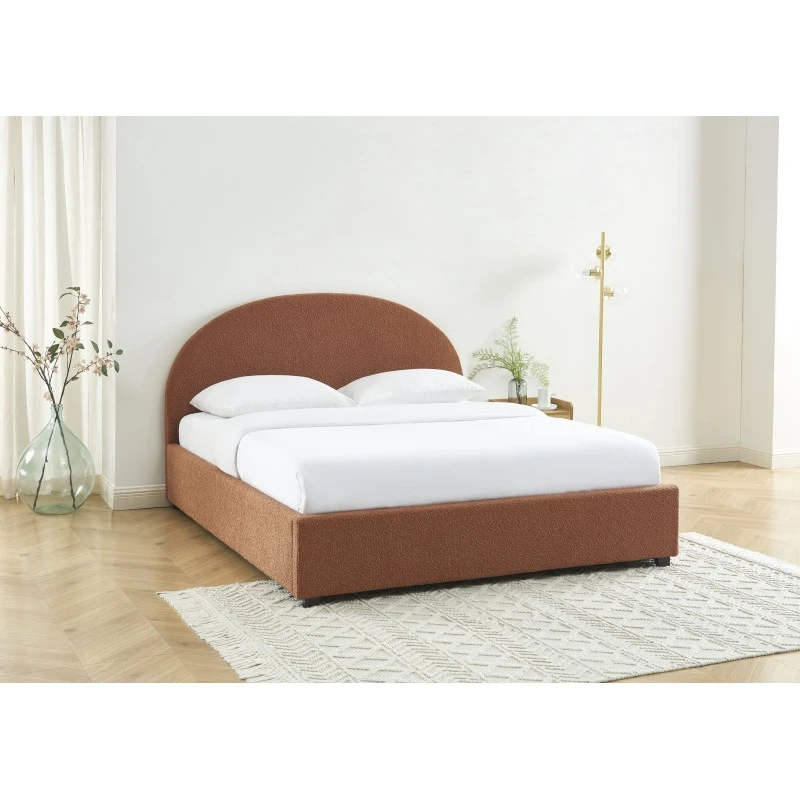 Lit Coffre OLAF Tissu Bouclette Terracotta 160x200 Sommier Inclus 5 Lit Coffre OLAF Tissu Bouclette Terracotta 160x200 Sommier Inclus – Image 3