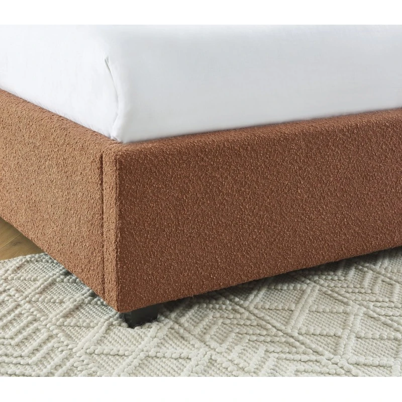 Lit Coffre OLAF Tissu Bouclette Terracotta 160x200 Sommier Inclus 8 Lit Coffre OLAF Tissu Bouclette Terracotta 160x200 Sommier Inclus – Image 6