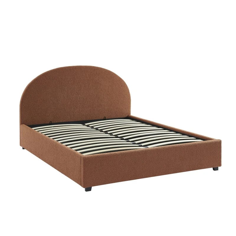 Lit Coffre OLAF Tissu Bouclette Terracotta 160x200 Sommier Inclus 9 Lit Coffre OLAF Tissu Bouclette Terracotta 160x200 Sommier Inclus – Image 7
