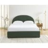 Lit Coffre OLAF Tissu Bouclette Vert Forêt 160x200 Sommier Inclus -Mobilia Soldes lit coffre olaf laine bouclee vert fonce 160x200 sommier inclus