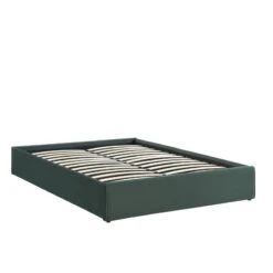 Lit Coffre SAKURA Velours Vert Forêt 160x200 Sommier Inclus -Mobilia Soldes lit coffre sakura velours vert foret 160x200 sommier inclus 2