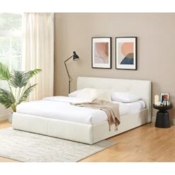 Lit Coffre SEGURO Simili Blanc 180x200 Sommier Inclus -Mobilia Soldes lit coffre seguro simili blanc 180x200 sommier inclus 1
