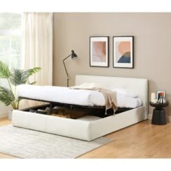 Lit Coffre SEGURO Simili Blanc 180x200 Sommier Inclus -Mobilia Soldes lit coffre seguro simili blanc 180x200 sommier inclus 2