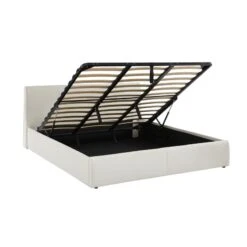 Lit Coffre SEGURO Simili Blanc 180x200 Sommier Inclus -Mobilia Soldes lit coffre seguro simili blanc 180x200 sommier inclus 5