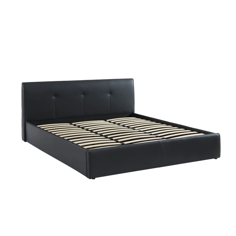 Lit Coffre SEGURO Simili Noir 180x200 Sommier Inclus 7 Lit Coffre SEGURO Simili Noir 180x200 Sommier Inclus – Image 6