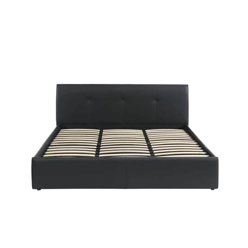 Lit Coffre SEGURO Simili Noir 180x200 Sommier Inclus 9 Lit Coffre SEGURO Simili Noir 180x200 Sommier Inclus – Image 8