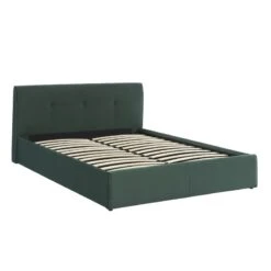 Lit Coffre SEGURO Velours Vert Forêt 140x190 Sommier Inclus -Mobilia Soldes lit coffre seguro velours vert foret 140x190 sommier inclus 3