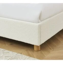 Lit Coffre TSUKI 160x200 Tissu Bouclette écru Et Cannage Rotin -Mobilia Soldes lit coffre tsuki 160x200 tissu bouclettes ecru et cannage rotin 4