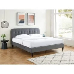 Lit Double ANDRE Velours Gris Anthracite 180x200 Sommier Inclus 11 Lit Double ANDRE Velours Gris Anthracite 180x200 Sommier Inclus -Mobilia Soldes lit double andre velours gris anthracite 180x200 sommier inclus 1