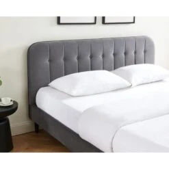 Lit Double ANDRE Velours Gris Anthracite 180x200 Sommier Inclus 12 Lit Double ANDRE Velours Gris Anthracite 180x200 Sommier Inclus -Mobilia Soldes lit double andre velours gris anthracite 180x200 sommier inclus 2