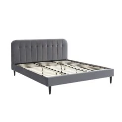 Lit Double ANDRE Velours Gris Anthracite 180x200 Sommier Inclus 13 Lit Double ANDRE Velours Gris Anthracite 180x200 Sommier Inclus -Mobilia Soldes lit double andre velours gris anthracite 180x200 sommier inclus 3