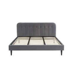 Lit Double ANDRE Velours Gris Anthracite 180x200 Sommier Inclus 14 Lit Double ANDRE Velours Gris Anthracite 180x200 Sommier Inclus -Mobilia Soldes lit double andre velours gris anthracite 180x200 sommier inclus 4