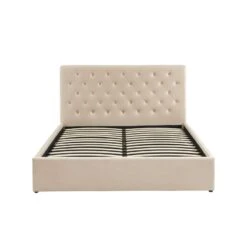 Lit Double Avec Coffre HUBERT Velours Beige 160x200 Sommier Inclus -Mobilia Soldes lit double avec coffre hubert velours beige 160x200 sommier inclus 6