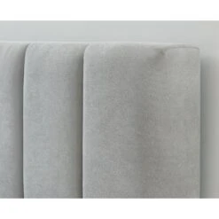 Lit Double MARIUS Tissu Gris Perle 140x190 Sommier Inclus -Mobilia Soldes lit double marius velours gris perle 140x190 sommier inclus 2