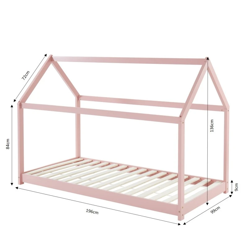 Lit Enfant Cabane TINY Pin Rose 90x190 Sommier Inclus 4 Lit Enfant Cabane TINY Pin Rose 90x190 Sommier Inclus – Image 2