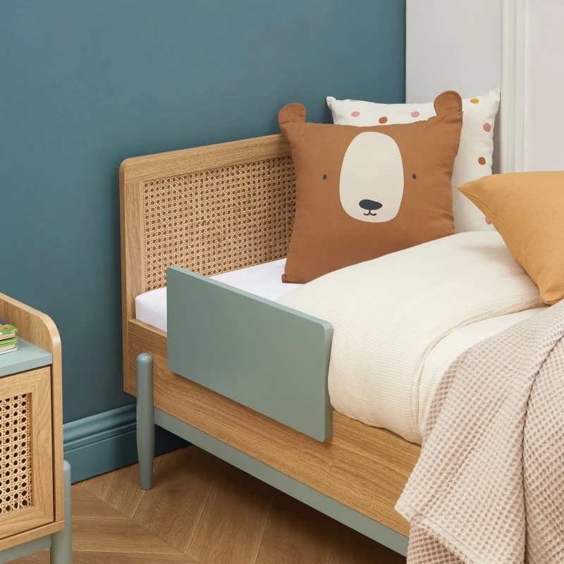 Lit Enfant PABLO Bleu Et Cannage Rotin 70x140 Sommier Inclus 6 Lit Enfant PABLO Bleu Et Cannage Rotin 70x140 Sommier Inclus – Image 4