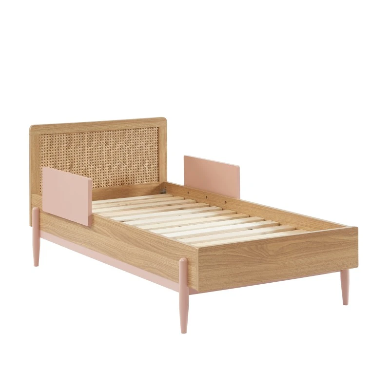 Lit Enfant PABLO Rose Et Cannage Rotin 70x140 Sommier Inclus 7 Lit Enfant PABLO Rose Et Cannage Rotin 70x140 Sommier Inclus – Image 5