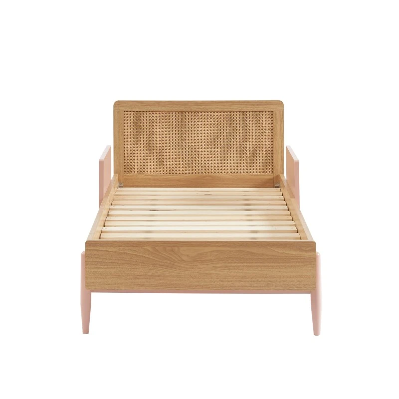 Lit Enfant PABLO Rose Et Cannage Rotin 70x140 Sommier Inclus 9 Lit Enfant PABLO Rose Et Cannage Rotin 70x140 Sommier Inclus – Image 7