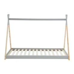 Lit Enfant Tipi TINY Pin Gris 90x190 Sommier Inclus 12 Lit Enfant Tipi TINY Pin Gris 90x190 Sommier Inclus -Mobilia Soldes lit enfant tipi tiny 90x190 bois massif de pin gris sommier a lattes inclus 4