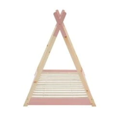 Lit Enfant Tipi TINY Pin Rose 90x190 Sommier Inclus 13 Lit Enfant Tipi TINY Pin Rose 90x190 Sommier Inclus -Mobilia Soldes lit enfant tipi tiny 90x190 bois massif de pin rose sommier a lattes inclus 5