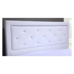 Lit à Led FILIP Simili Blanc Et Strass 140x190 Sommier Inclus -Mobilia Soldes lit filip a led 140x190cm 3