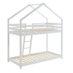 Lit Cabane Superposé TINY Pin Blanc 90x190 Sommier Inclus 13 Lit Cabane Superposé TINY Pin Blanc 90x190 Sommier Inclus -Mobilia Soldes lit superpose tiny bois massif de pin blanc 90x190cm 4