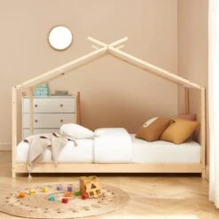 Lit Tente TINY Pin Massif 90x190 Sommier Inclus -Mobilia Soldes lit tente tiny pin massif 90x190 sommier inclus 1