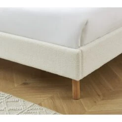 Lit Double TSUKI 160x200 Tissu Bouclette écru Et Cannage Rotin -Mobilia Soldes lit tsuki 160x200 tissu bouclettes ecru et cannage rotin 3