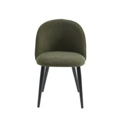 Lot De 2 Chaises MACARON Tissu Bouclettes Kaki Pieds Métal Noir 15 Lot De 2 Chaises MACARON Tissu Bouclettes Kaki Pieds Métal Noir -Mobilia Soldes lot de 2 chaises macaron tissu boucelttes kaki pieds metal noir 4