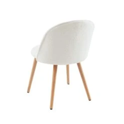 Lot De 2 Chaises MACARON Tissu Bouclettes écru Pieds Hêtre Massif -Mobilia Soldes lot de 2 chaises macaron tissu bouclettes ecru pieds hetre massif 5