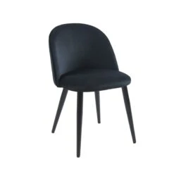Lot De 2 Chaises MACARON Velours Noir Pieds Métal Noir 14 Lot De 2 Chaises MACARON Velours Noir Pieds Métal Noir -Mobilia Soldes lot de 2 chaises macaron velours noir pieds metal noir 3