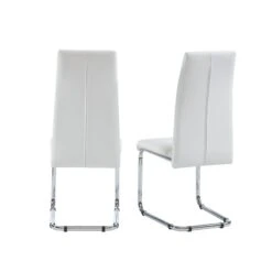 Lot De 2 Chaises MARA Simili Blanc Pieds Métal Chromé 12 Lot De 2 Chaises MARA Simili Blanc Pieds Métal Chromé -Mobilia Soldes lot de 2 chaises mara simili blanc pieds en metal chrome 3