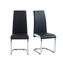 Lot De 2 Chaises MARA Simili Noir Et Blanc Pieds Métal Chromé 13 Lot De 2 Chaises MARA Simili Noir Et Blanc Pieds Métal Chromé -Mobilia Soldes lot de 2 chaises mara simili noir et blanc pieds en metal chrome 4