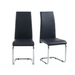 Lot De 2 Chaises MARA Simili Noir Pieds En Métal Chromé 11 Lot De 2 Chaises MARA Simili Noir Pieds En Métal Chromé -Mobilia Soldes lot de 2 chaises mara simili noir pieds en metal chrome 1