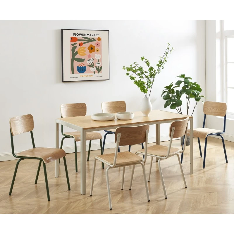 Lot De 2 Chaises PANTONE Bleu Nuit Et Placage Frêne 8 Lot De 2 Chaises PANTONE Bleu Nuit Et Placage Frêne – Image 6