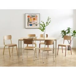 Lot De 2 Chaises PANTONE Jaune Moutarde Et Placage Frên 15 Lot De 2 Chaises PANTONE Jaune Moutarde Et Placage Frên -Mobilia Soldes lot de 2 chaises pantone jaune moutarde et placage fren 2